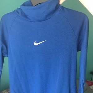 nike blue turtleneck running shirt